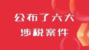稅務部門公布了六大涉稅案件！